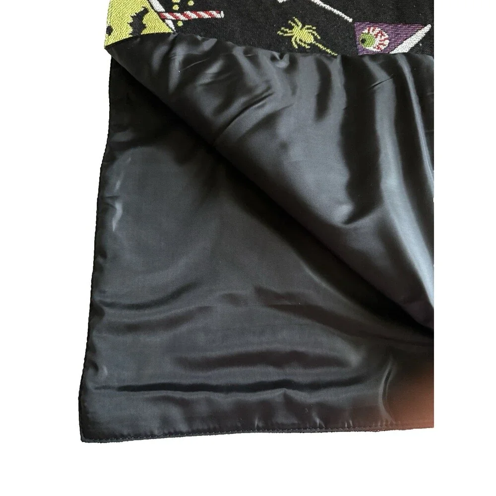 Halloween Tapestry Table Runner Drink Up Witches Cocktails Spiders Bats 13x72